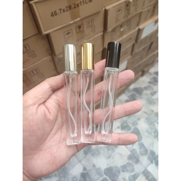 Ống thuỷ tinh 10ml chiết nước hoa kèm tem dán