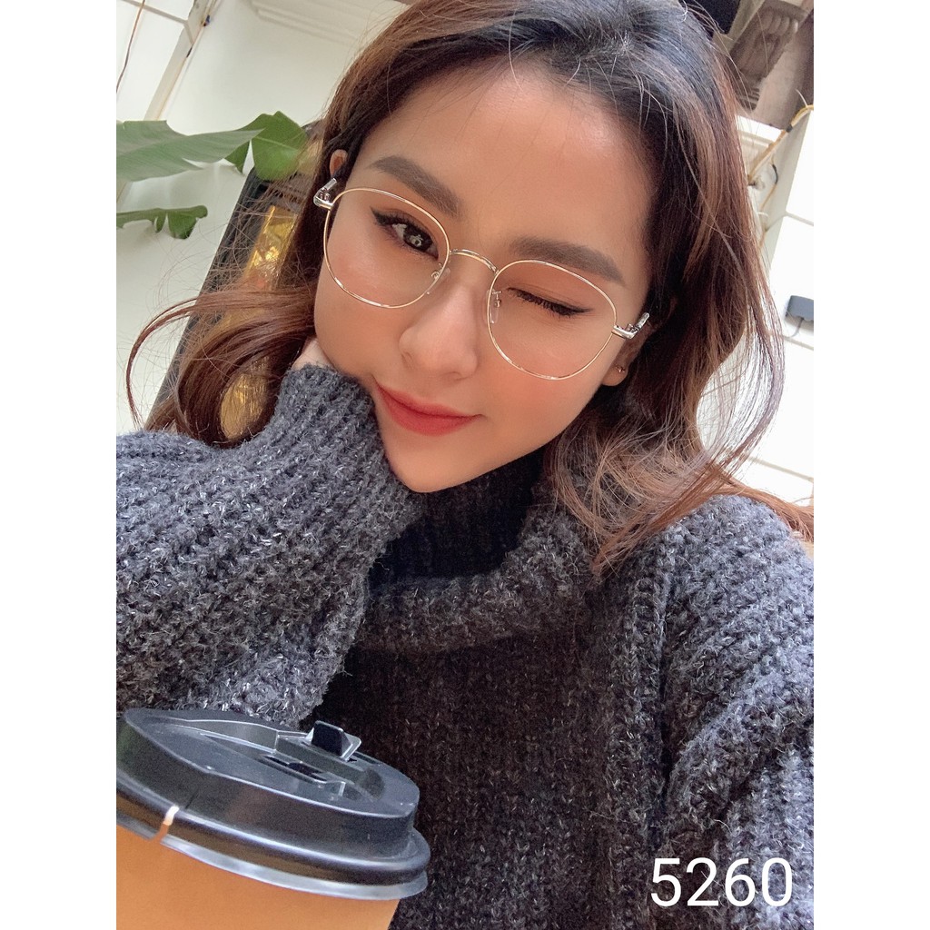 Gọng kính cận mắt tròn nobita nam nữ kim loại thời trang hàn quốc Lilyeyewear 5260 nhiều màu | BigBuy360 - bigbuy360.vn
