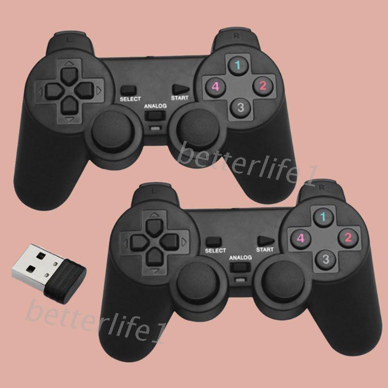 BTM❤  USB Wireless Double Handle Game Controller Joystick Vibration Gamepad for PC