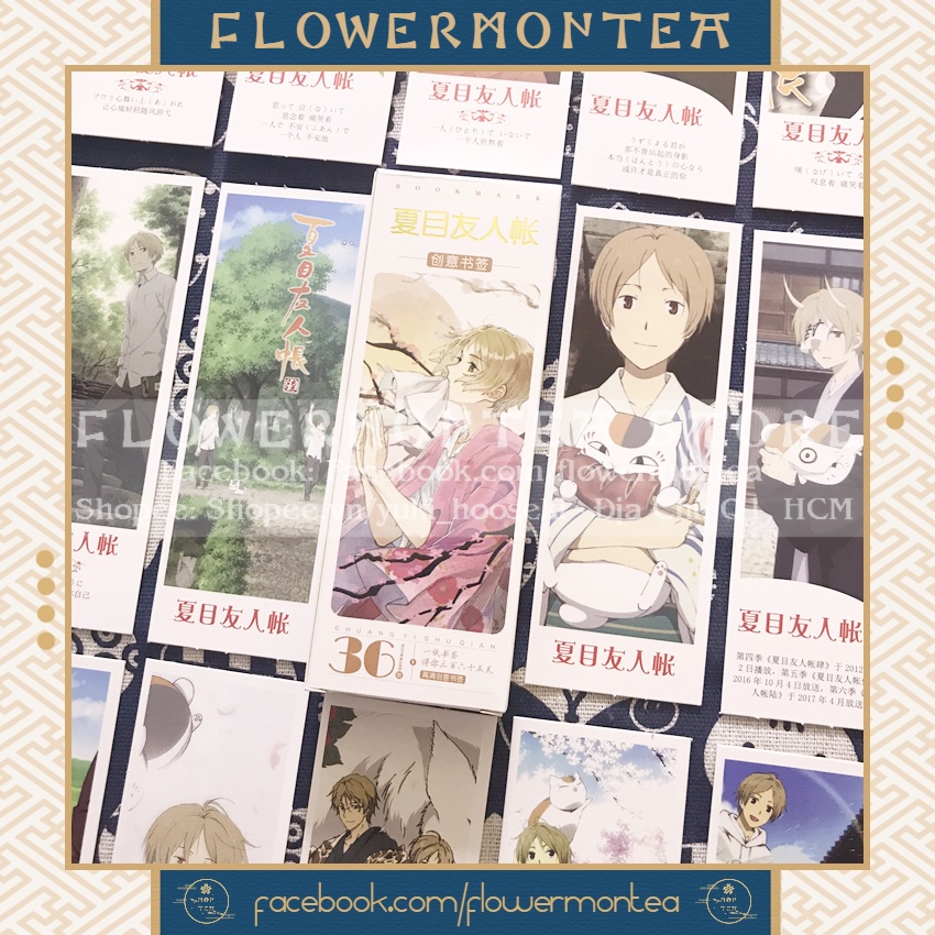 Set 6 Thẻ Đánh Dấu Sách | Bookmark Giấy - Natsume's Book Of Friends | Hữu Nhân Sổ
