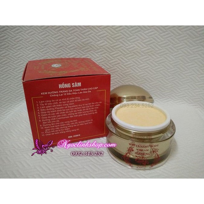 KEM DƯỠNG TRẮNG DA TOÀN THÂN HỒNG SÂM GINSENG WHITENING BODY