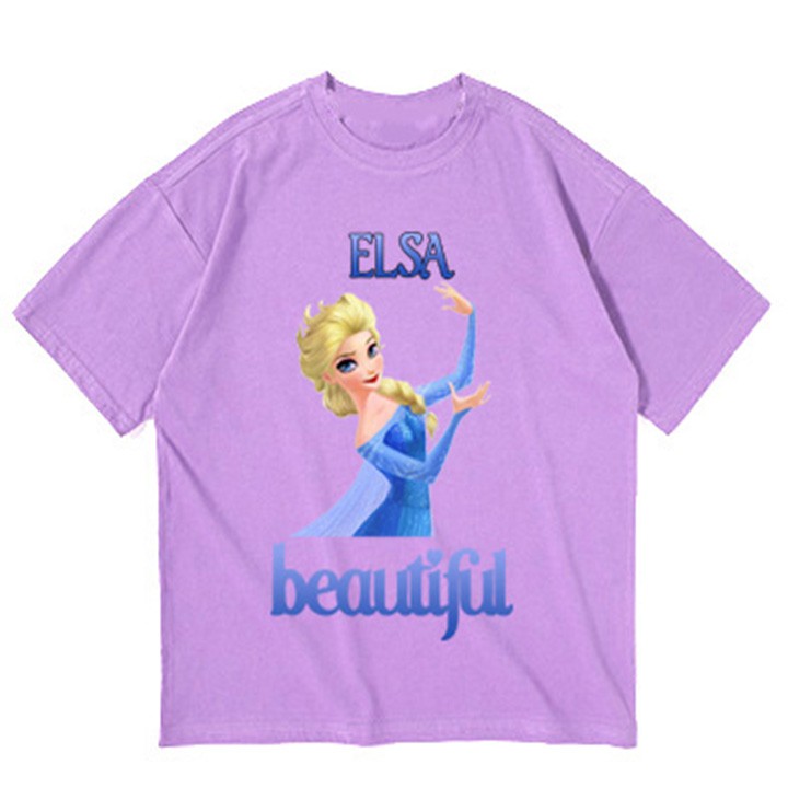 Áo thun bé gái form rộng in hình ELSA BEAUTIFUL - ATBG27