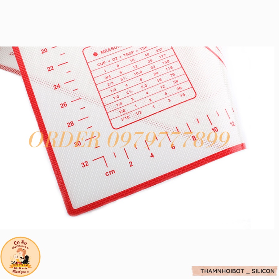 Thảm Nhào Bột Làm Bánh Bằng Silicon Dày Dặn Không Dính Mềm Mại
