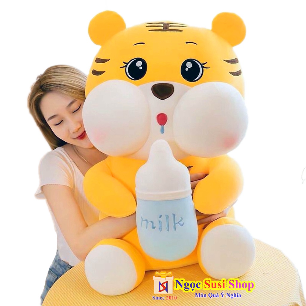 GẤU BÔNG CON HỔ ÔM BÌNH SỮA SIÊU TO [ SIÊU MỊN]