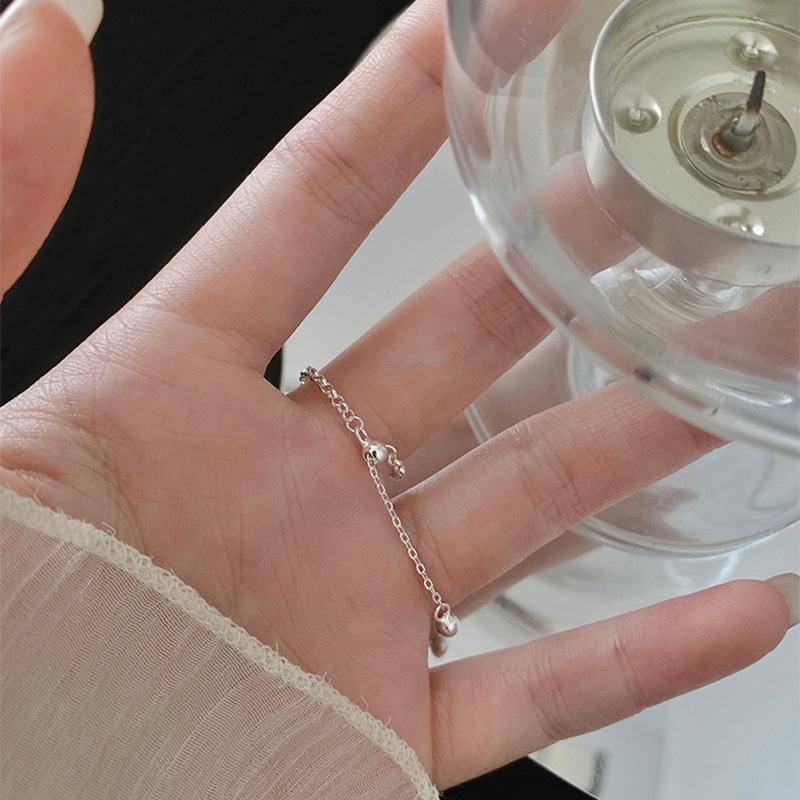 Nhẫn bạc nhẫn nữ bạc s925 dây xích mặt đá lấp lánh đổi màu hình bầu dục Cá jewelry NB111