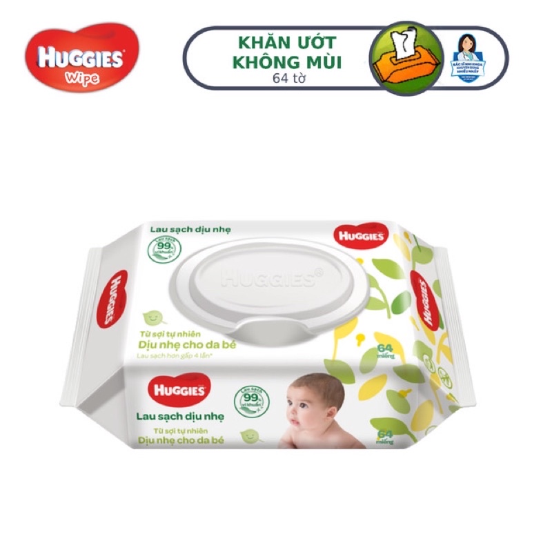 Khăn ướt Huggies gói 64 tờ