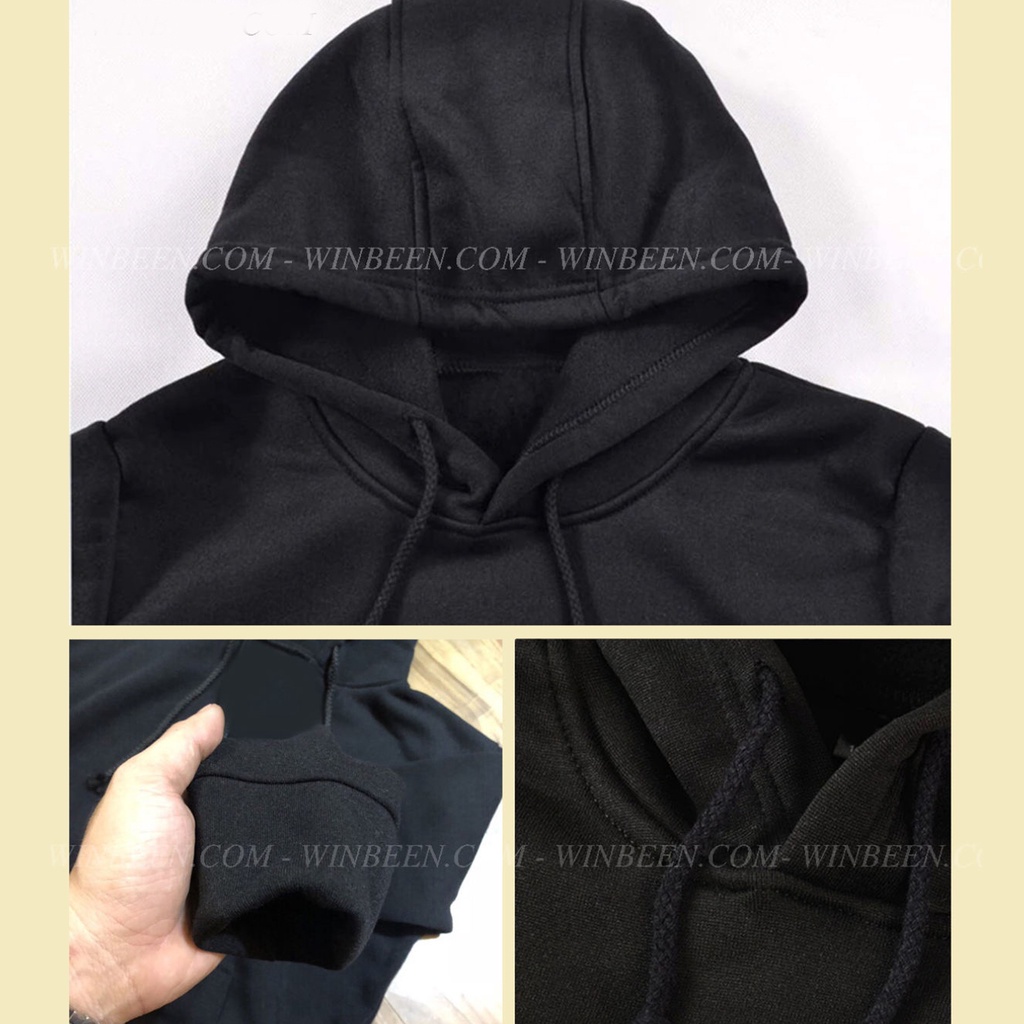 Hoodie nam nữ unisex phong cách Ulzzang rộng rãi, mẫu áo trơn basic dễ phối đồ, đủ size từ 40-80kg