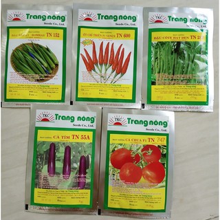 Combo 5 gói hạt giống rau lấy trái hiệu Trang Nông