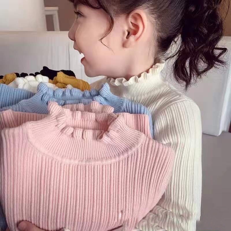 Áo len tăm cổ bèo nhiều màu cho bé gái cao 90-140cm, nặng 10-30kg (N01247)