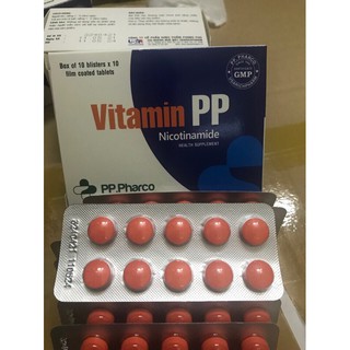 Vitaminpp hộp 100 viên. sẹp mụn sưng đỏ