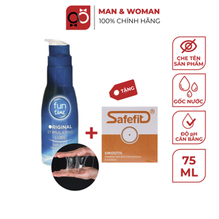 Hàng UK - Gel bôi trơn Không Mùi Funtime Original Stimulating Lube 75ml GEL024