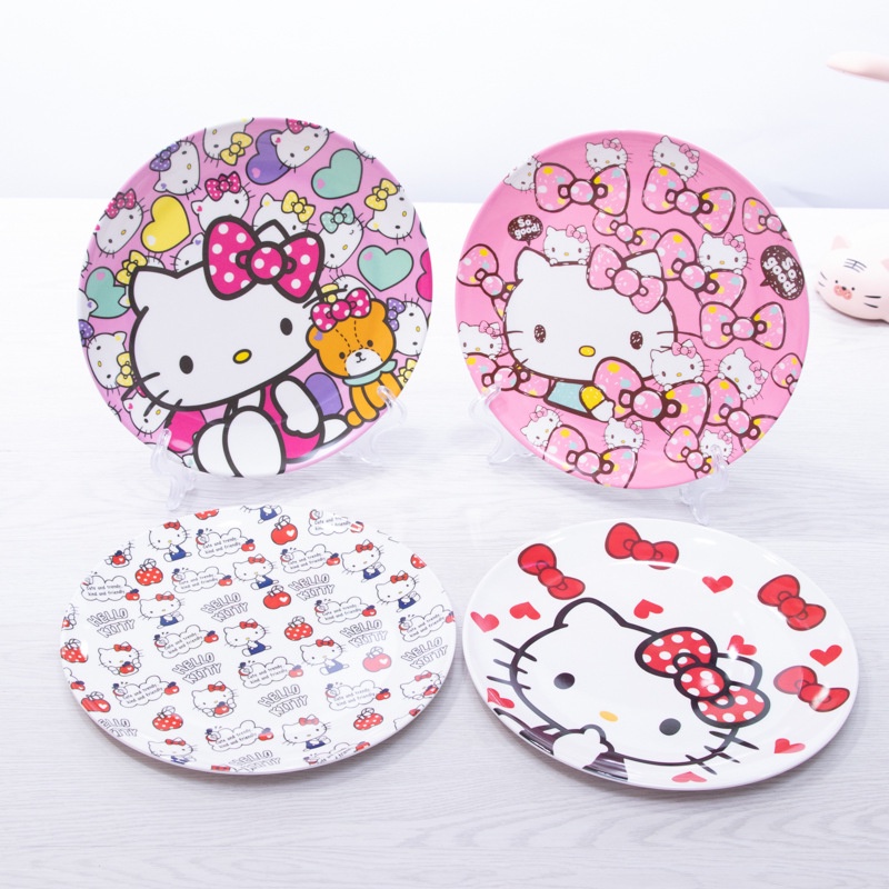 Đĩa Sứ Tròn 8 inch Đựng Trái Cây / Thức Ăn Vặt In Hình hello kitty / melody / melody GP1 / A5