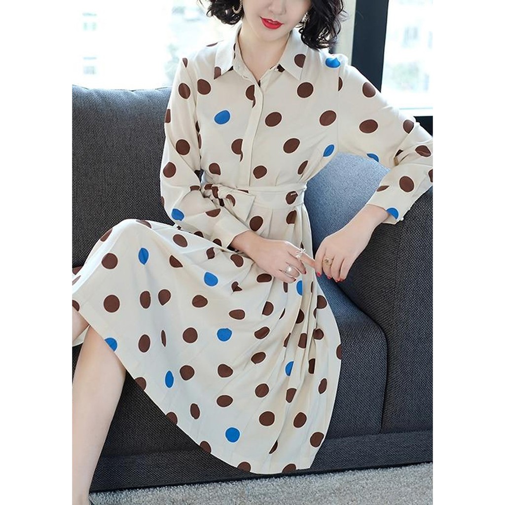 Đầm Xòe Họa Tiết Bi Cổ Bẻ BY4311A