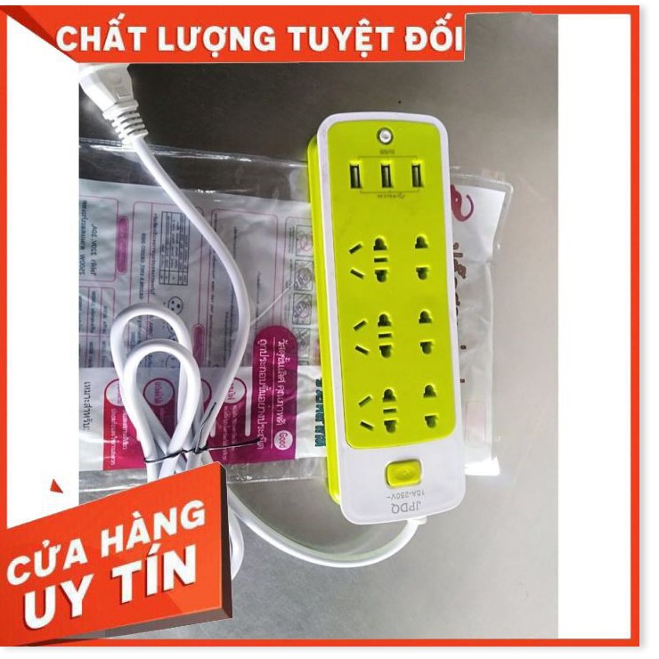 Ổ Cắm Điện Đa Năng 6 Phích & 3 Cổng Sạc USB Tích Hợp Nhiều Tính Năng 5*