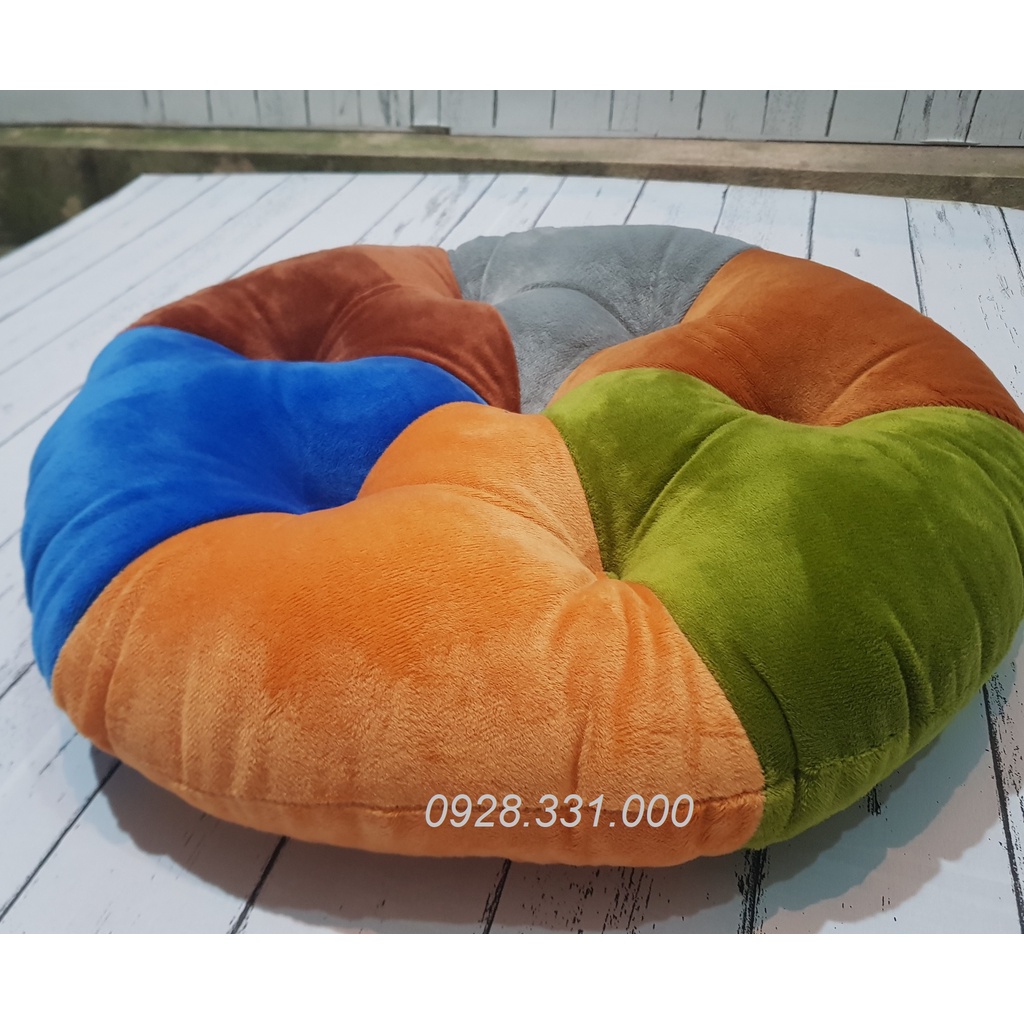 Nệm lót ngồi bệt, nệm lót ghế Vải Nhung Mix màu