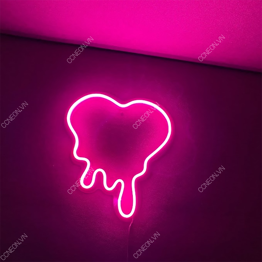 Đèn Trang Trí Led Neon Sign Trái Tim Tan Chảy  | Quà tặng cực chất| Đèn trang trí phòng ngủ