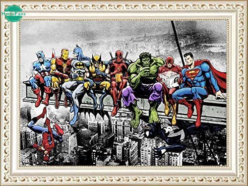 Bộ Tranh Đính Đá 5D Họa Tiết Siêu Anh Hùng Độc Đáo DIY 30X40Cm