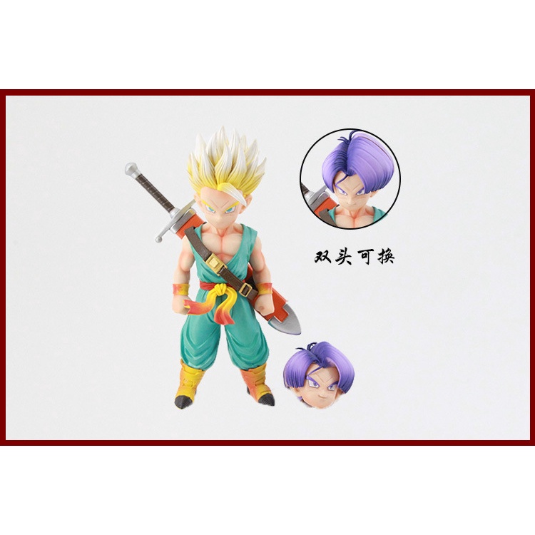 (Có sẵn - 15cm) Mô hình DragonBall - Trunks Kid 2 đầu đeo kiếm cực đẹp