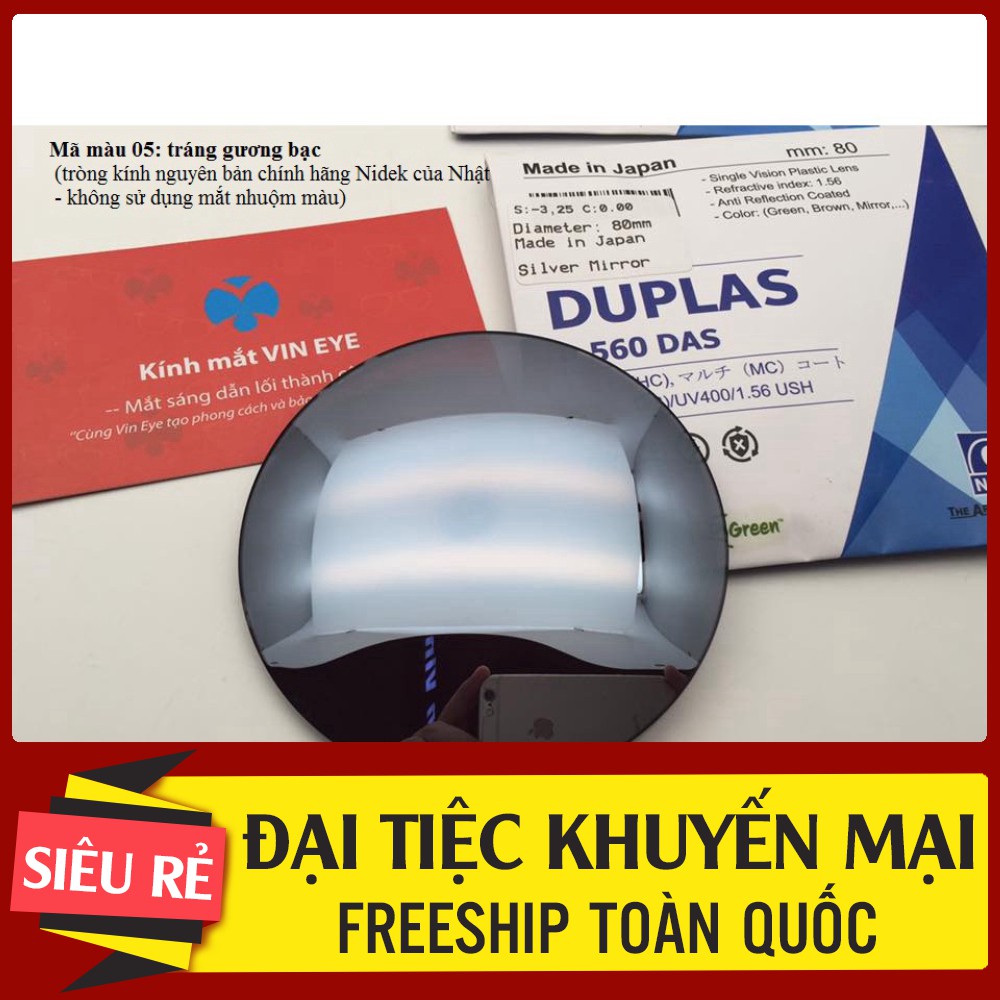 Tròng mắt cận râm nguyên bản chính hãng Nidek của Nhật độ từ 0 đến -6.00 (có độ loạn)