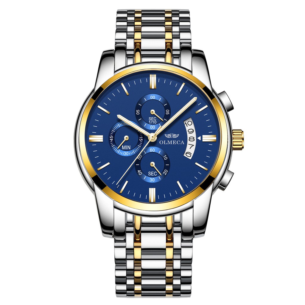 Đồng Hồ Nam OlMECA JAPAN Chạy Full Kim _Kim Dạ Quang_ Dây Thép Đúc Đặc (Full Box) | BigBuy360 - bigbuy360.vn
