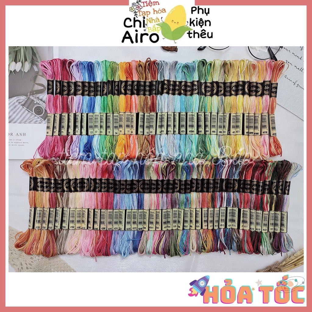 Set 78 Màu Chỉ Cotton Loang Airo