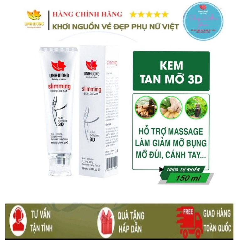 Kem tan mỡ bụng Linh Hương[chính hãng]150ml. Đánh tan mỡ bụng,đùi,bắp tay