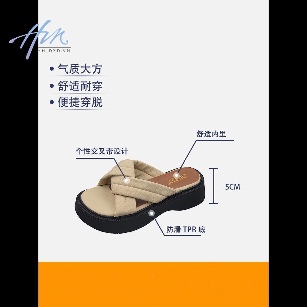 Dép Quai Ngang Đế Dày Thời Trang Mùa Hè 2022 Mới Dành Cho Nữ