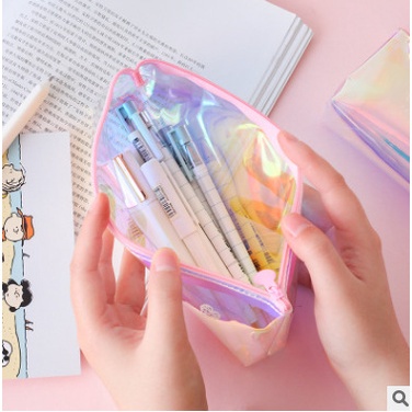 Hộp bút trong suốt ánh cầu vồng chuyển sắc Hologram độc lạ đựng bút, đồ dùng học tập
