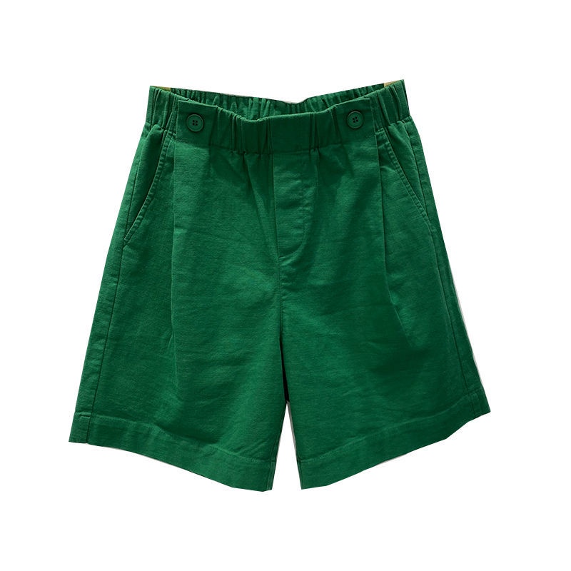 Quần short nữ BH ống rộng cạp cao màu trơn năng động thời trang