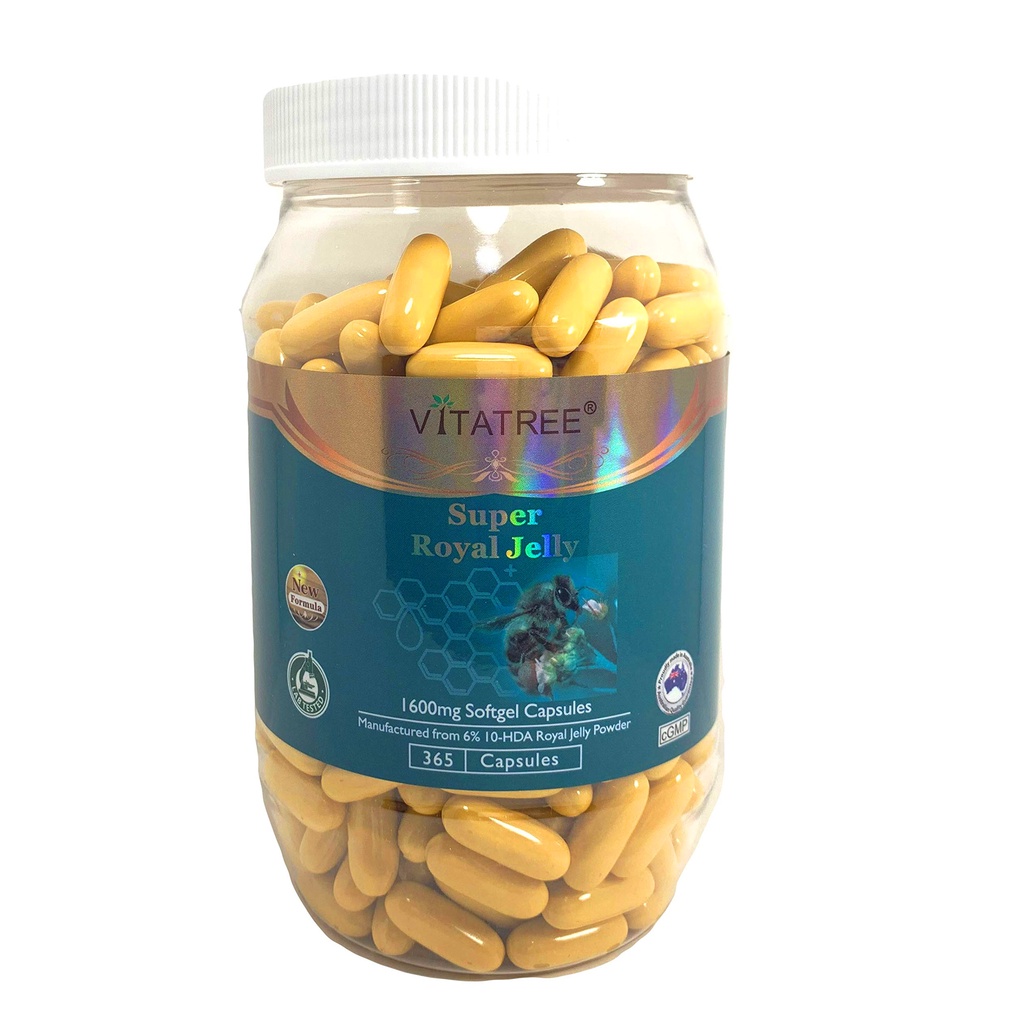 Viên uống sữa ong chúa VITATREE Royal Jelly 1600mg - Bồi bổ cơ thể - Làm đẹp da - Hộp 365v