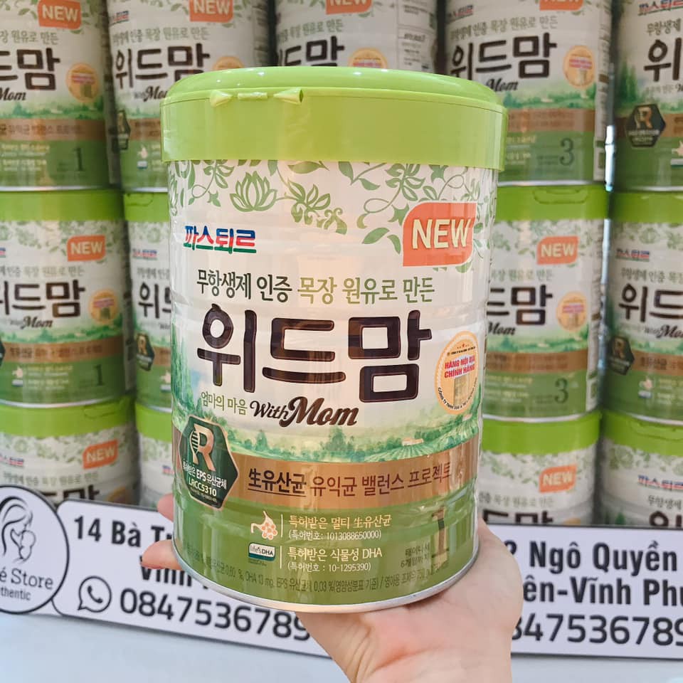 sữa WITHMOM hàn quốc 1,2,3 750g