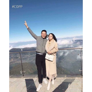 Áo dạ choàng cổ lông Kèm đai