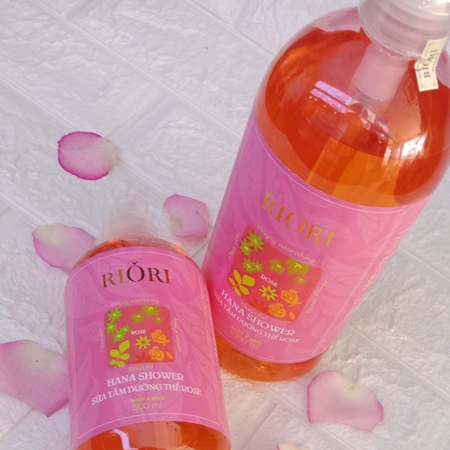 Mỹ phẩm Hàn Quốc - Sữa tắm Trắng Hương Hoa Hồng Riori Hana Shower Gel Rose - Sữa Tắm cao cấp