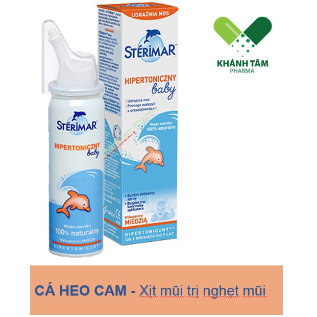 ! Sterimar Blocked Nose - Dung dịch xịt mũi ưu trương trị nghẹt mũi [sterima, xịt mũi cá heo, nước rửa mũi, block nose)