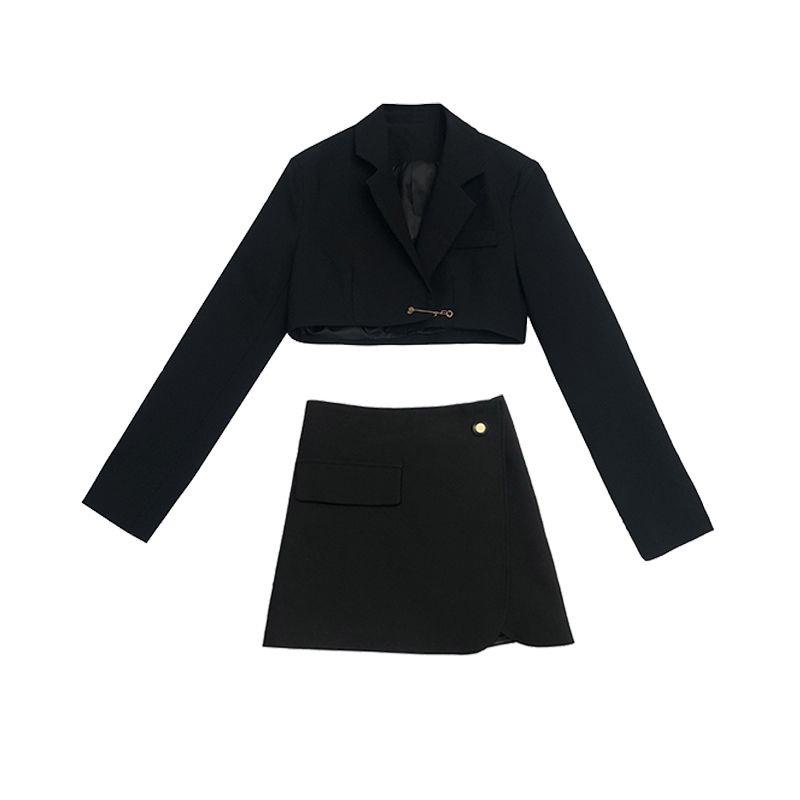 Set áo khoác + chân váy lưng cao thời trang mùa thu 2021 | BigBuy360 - bigbuy360.vn