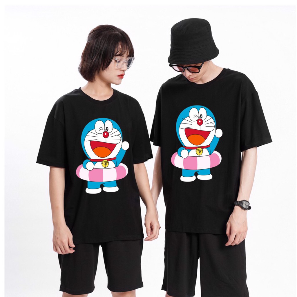 Áo Thun Nam Nữ In Hình DORAEMON Oversize Tay Lỡ