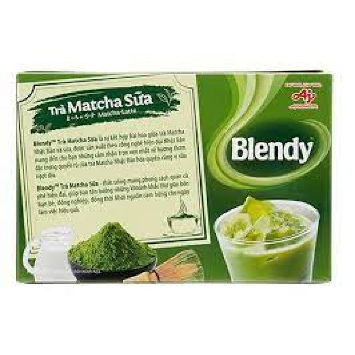 Trà matcha sữa BLENDY AJINOMOTO hộp 10 gói - pha nhanh uống liền