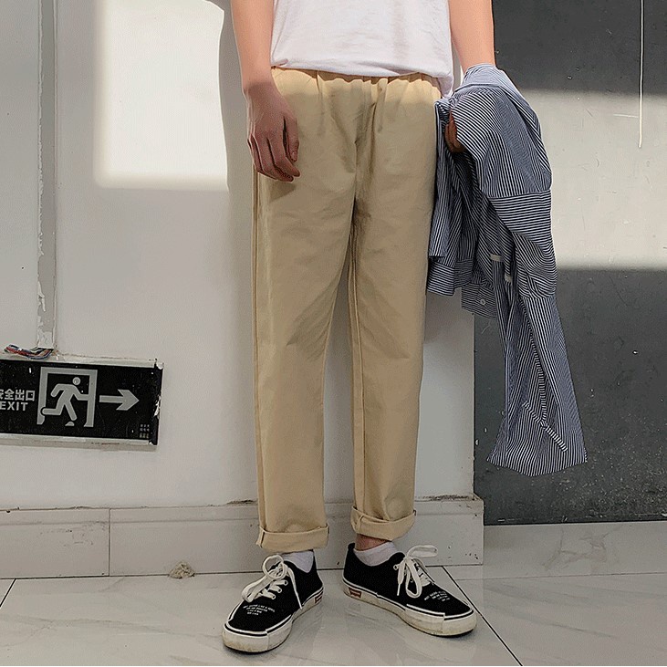 [Quần QKK01] Quần Baggy Chất Vải Kaki Dày Mịn Kiểu Dáng Đơn Giản Phong Cách Unisex