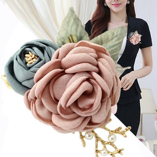 Cài áo Hoa Mẫu Đơn bằng vải lụa handmade mã 10