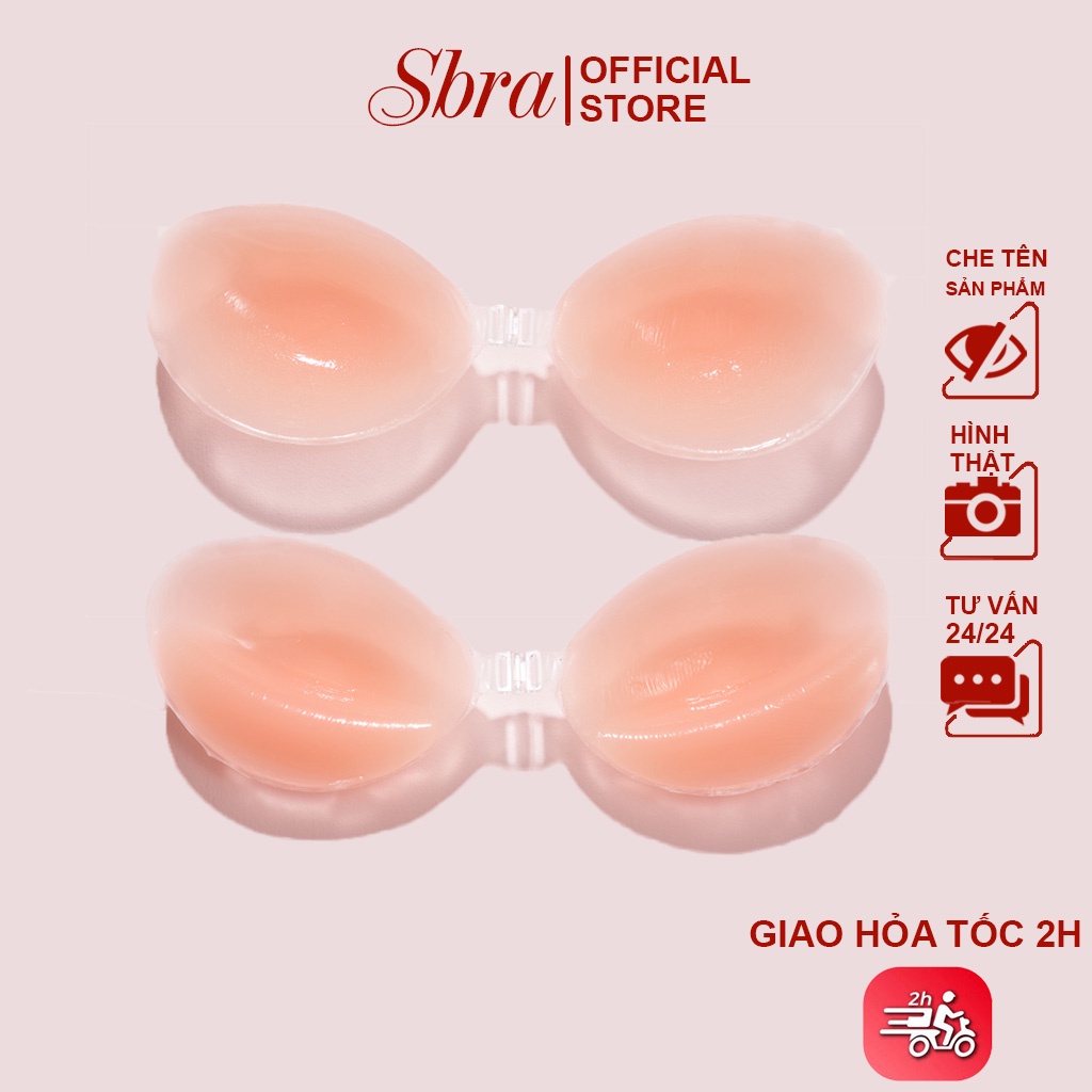 Miếng Dán Ngực Silicon Sbra Cài Trước Tạo Khe Bám Dính Tốt Chống Tụt Pk11