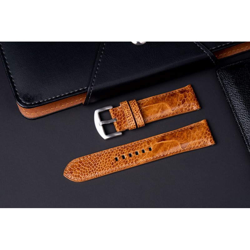 Dây da đồng hồ da đà điểu sản xuất handmade ( Nhận làm theo yêu cầu ) - Bespoke Ostrich leg leather watch straps kto12