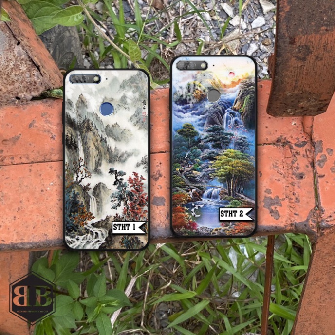 Ốp lưng kính cường lực Huawei Y6 Prime 2018 hình sơn thủy hữu tình