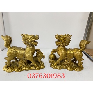 đôi kỳ lân bằng đồng nặng 4,5kg  1/ đôi
