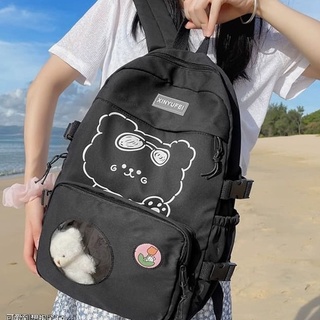 Balo Thời Trang Ulzzang Hàn Quốc Đi Học Gấu Trắng Balo Ulzzang Hàn Quốc học sinh đi học đi chơi
