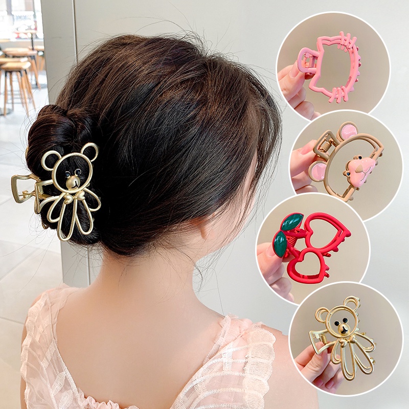 Kẹp Tóc Cỡ Lớn Chống Trượt Hình Động Vật Dễ Thương Phong Cách Hàn Quốc