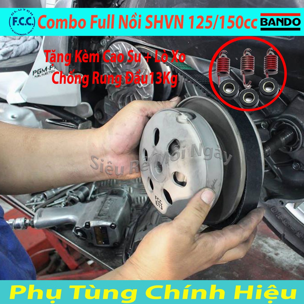 Combo Full Bộ Nồi Trước, Nồi Sau, Dây Coroa, Bi Nồi Honda SH VN 125, 150cc