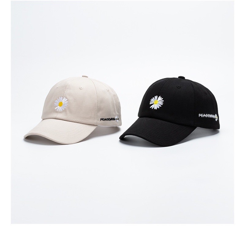 Thanh lý dưới giá nhập Mũ, nón lưỡi trai thêu hoa cúc nhỏ xinh đi du lịch, đi chơi mùa hè