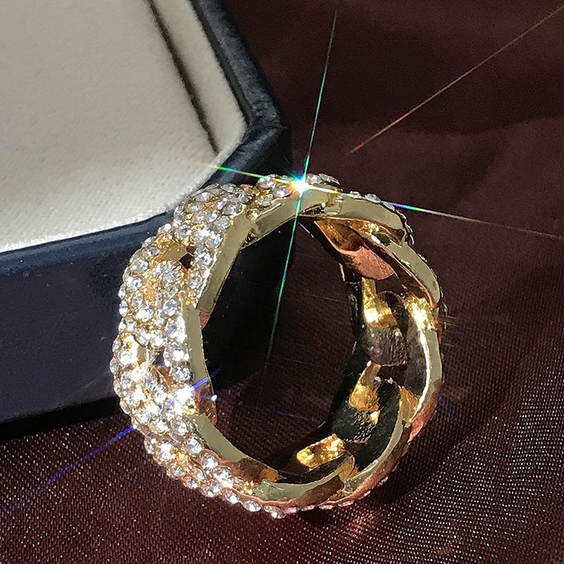 weiweijewelry/Nhẫn vàng 24K thời trang nam Nhẫn đính hôn kim cương sang trọng