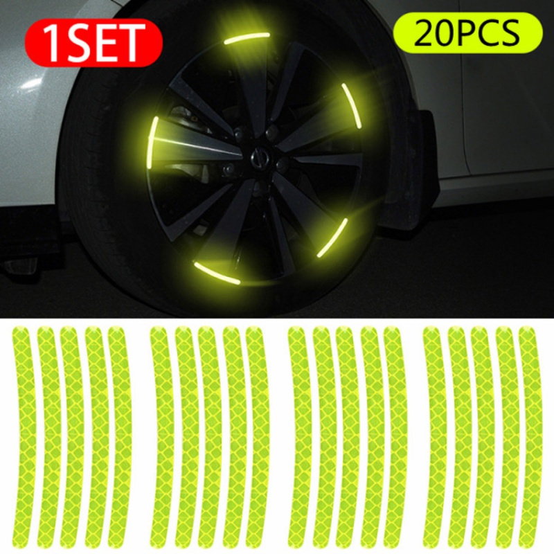 Bộ 20 Miếng Dán 3D Phản Quang Trang Trí Bánh Xe Hơi / Mô Tô