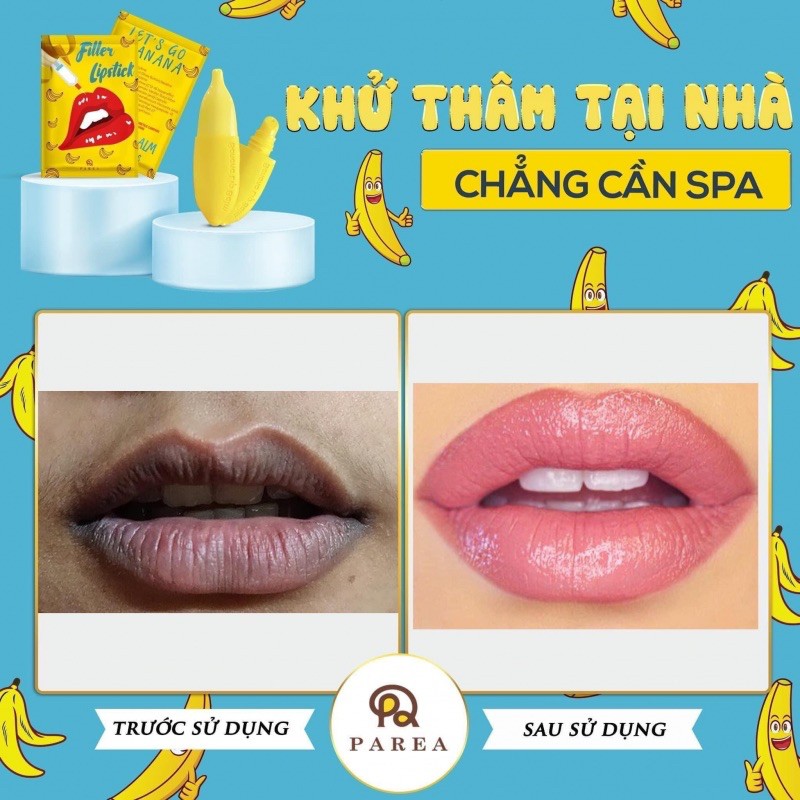 🏳️‍🌈Son dưỡng môi, khử thâm môi collagen filler lipstick banana 🏳️‍🌈